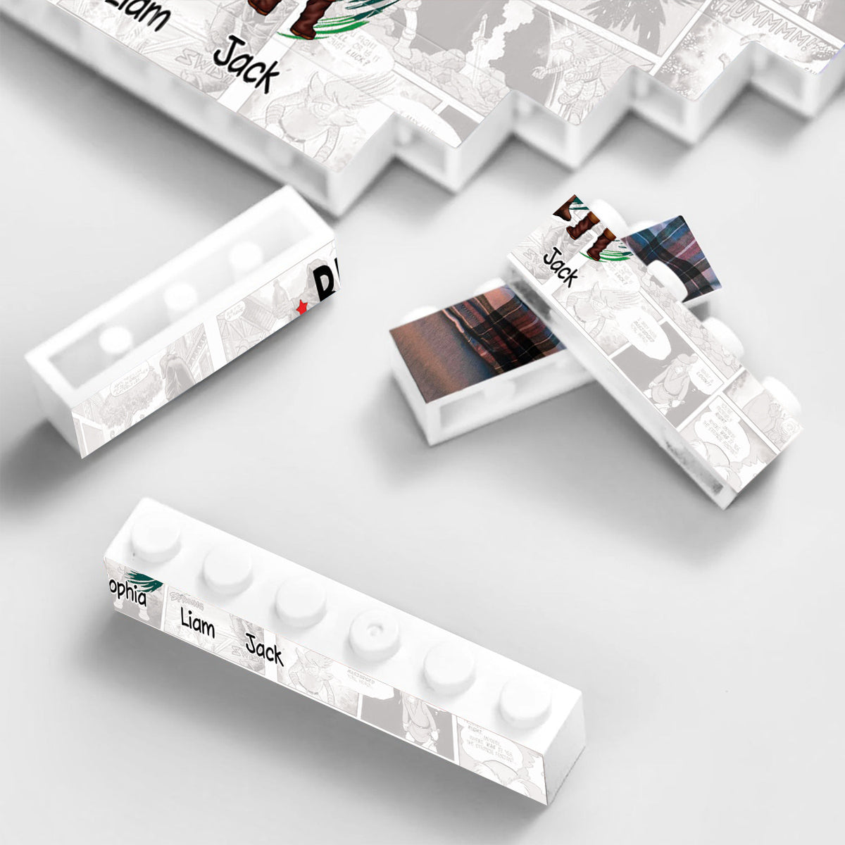 Best Dad Ever - Personalized The Hero's Legend One-sided Horizontal Rectangle Building Brick Blocks