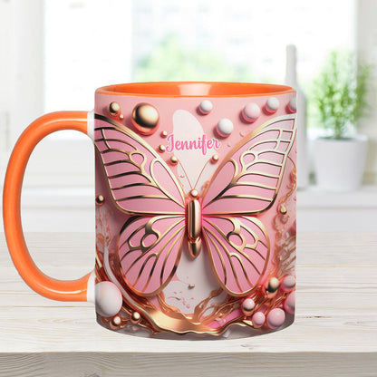 Love Butterfly - Personalized Butterfly Accent Mug