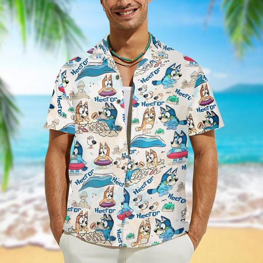 Cool Blue Dog - Personalized Sea Lover Hawaiian Shirt