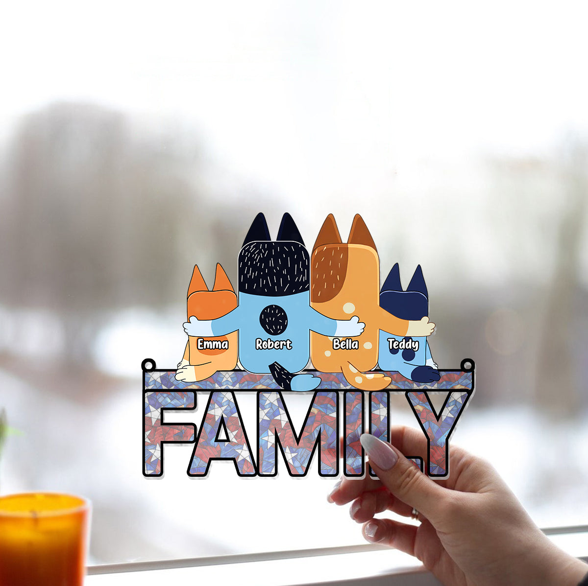 Our Family - Personalized Window Hanging Suncatcher Ornament