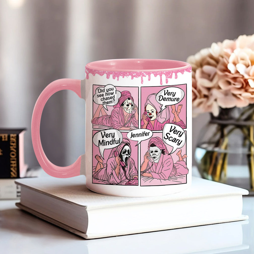 Very Demure, Very Mindful, Very Spooky - Personalized Accent Mug