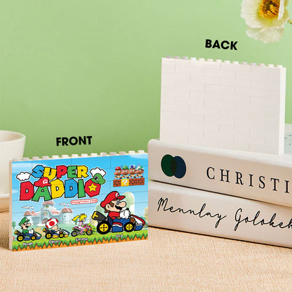 Best Super Dad Ever - Personalized Super Plumber One-sided Horizontal Rectangle Building Brick Blocks