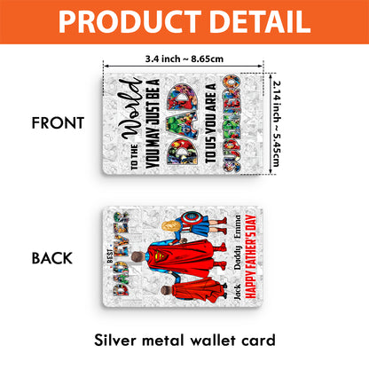 Best Super Dad Ever - Personalized Father Wallet Insert Card
