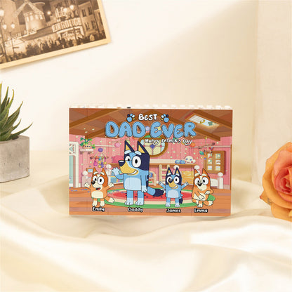 Best Dad Ever - Personalized Father One-sided Horizontal Rectangle Building Brick Blocks
