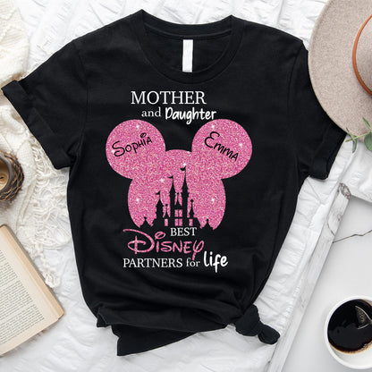 Mother And Daughter Best Partners For Life - Personalized Mouse T-shirt And Hoodie