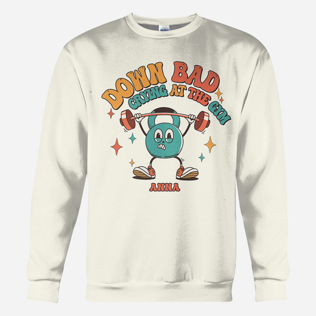 Down Bad Crying At The Gym - Personalized Fitness All Over Shirt