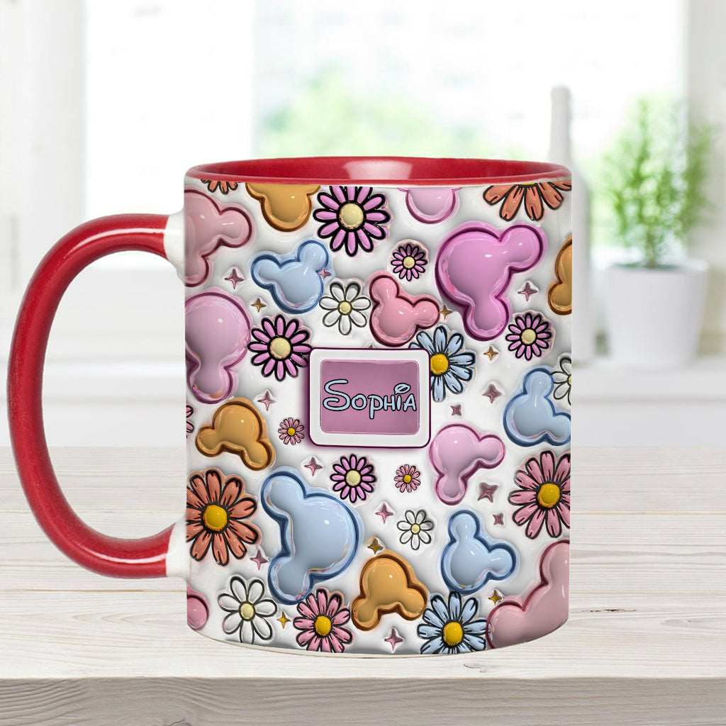 Foral Sping Disney - Personalized Mouse Accent Mug