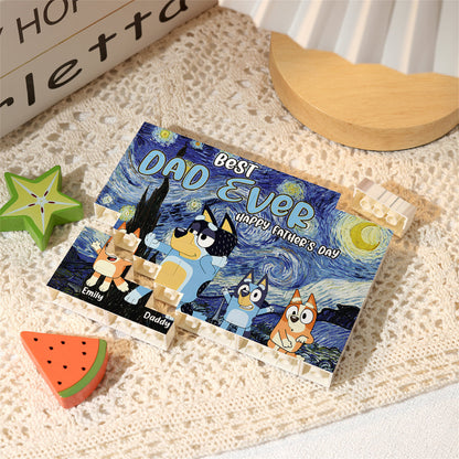 Best Dad Ever - Personalized Father One-sided Horizontal Rectangle Building Brick Blocks
