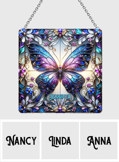 Love Butterflies - Personalized Butterfly Window Hanging Suncatcher Ornament