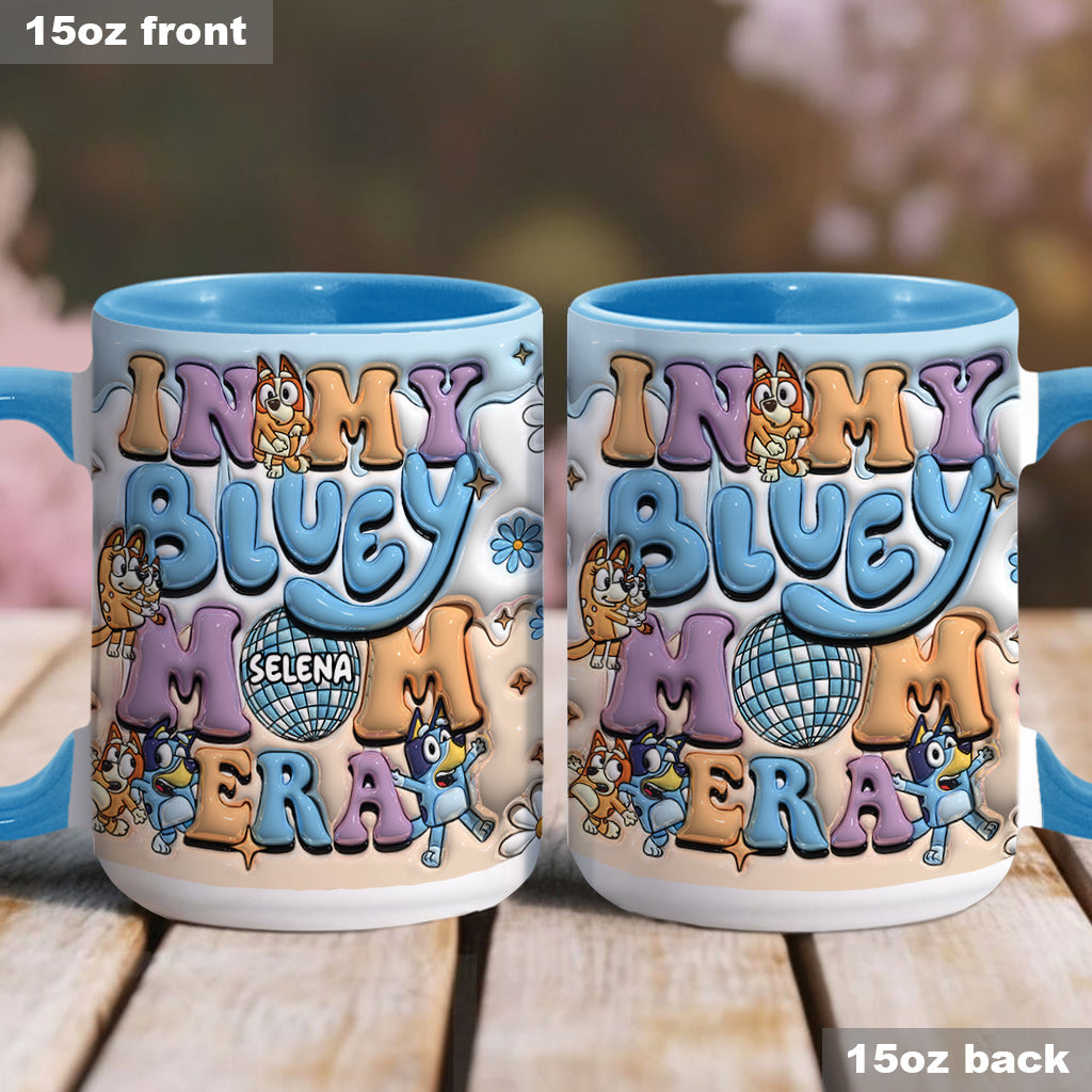 Mom Era Cute Blue Dog - Personalized Mother Accent Mug