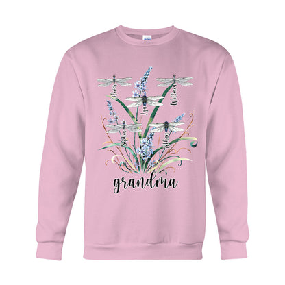 Grandma Mother Dragonfly - Personalized Grandma T-shirt And Hoodie