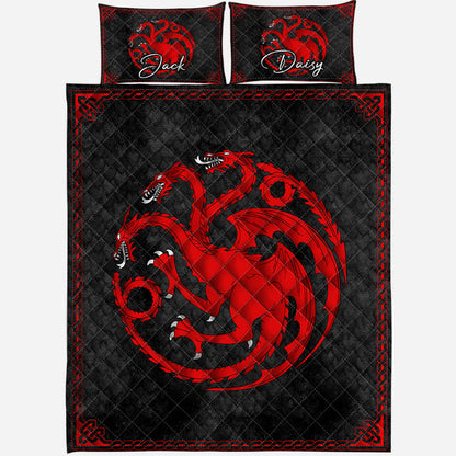 Team Black - Personalized Thrones Game Quilt Set