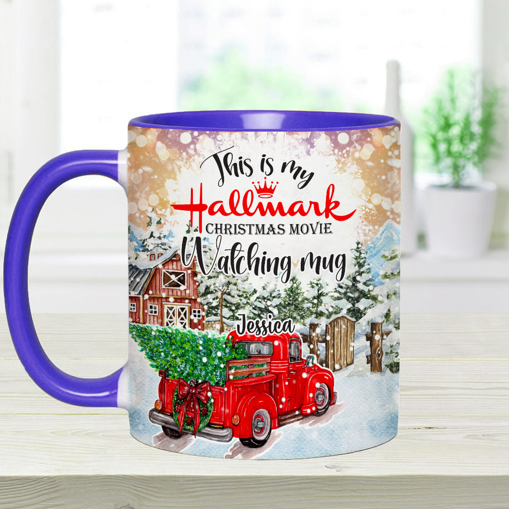 Christmas Movie Watching Mug - Personalized Accent Mug