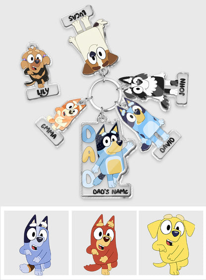 Best Dad Ever - Personalized Keychain with Charms