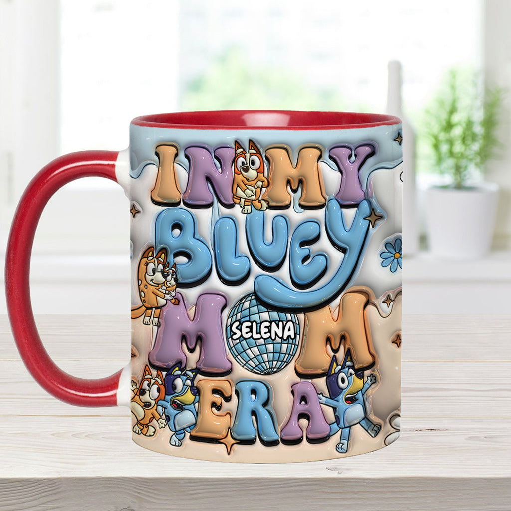 Mom Era Cute Blue Dog - Personalized Mother Accent Mug