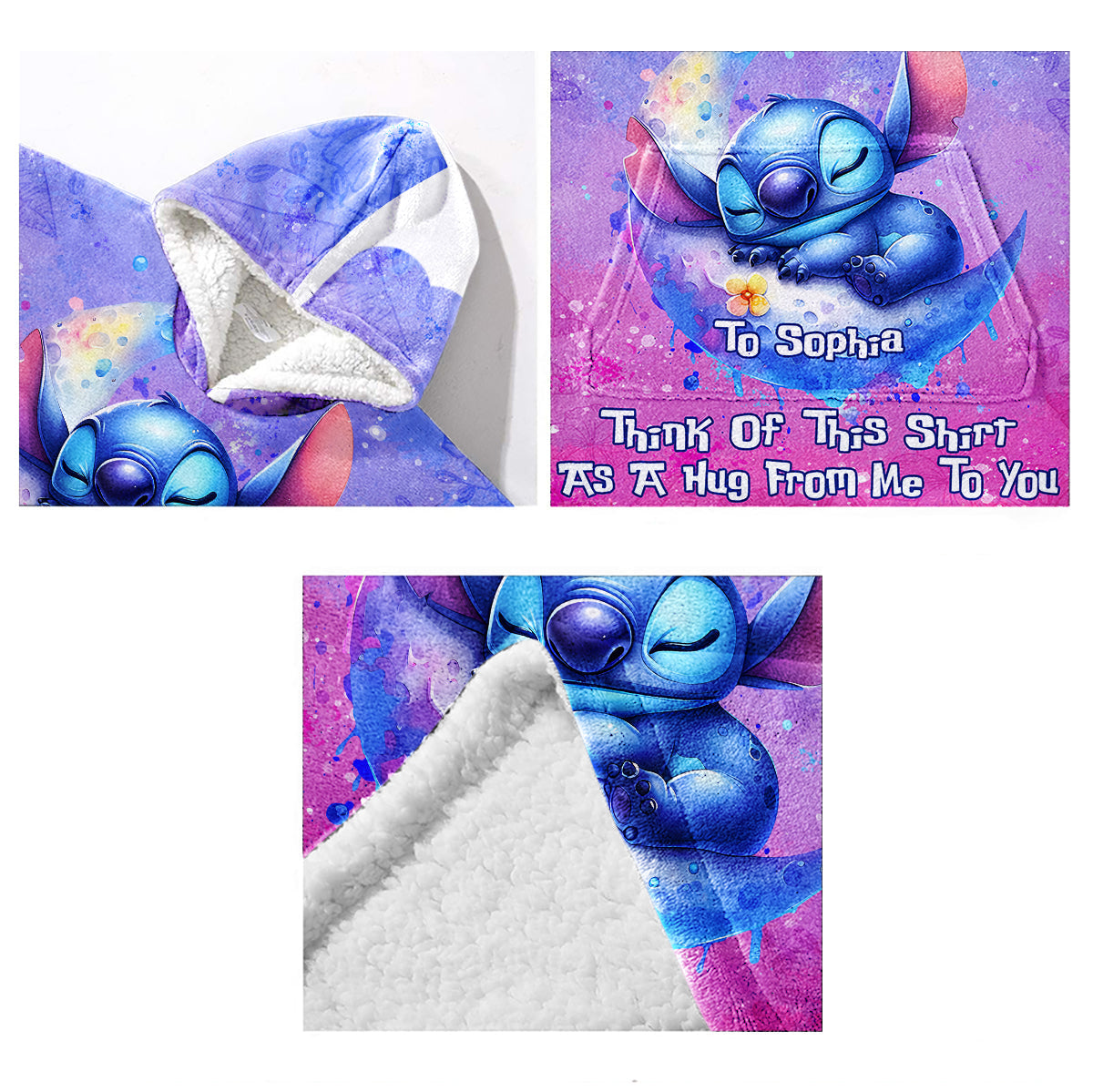 A Hug From Me To You - Personalized Ohana Blanket Hoodie