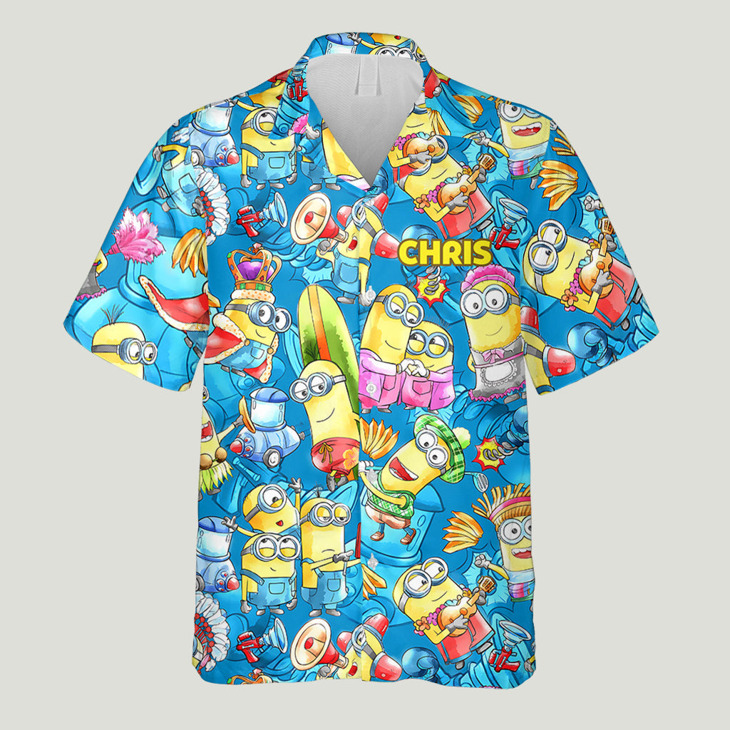 Having Fun Yellow Monster - Personalized Hawaiian Shirt