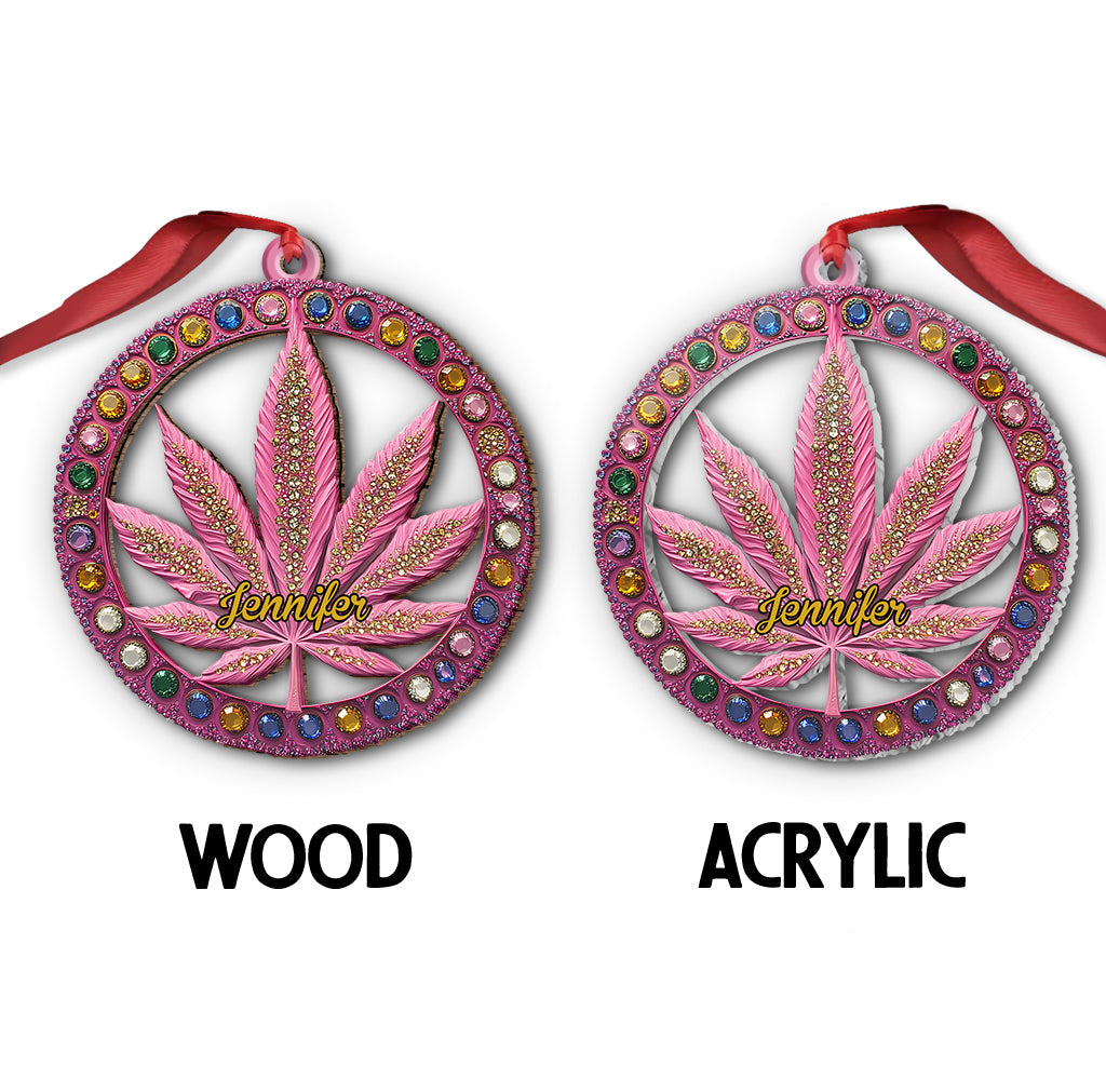 Stoner Chick - Personalized Weed Custom Shaped Ornament