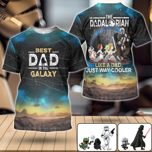 Best Dad In The Galaxy - Personalized The Force All Over Shirt