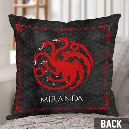 Team Black - Personalized Thrones Game Throw Pillow