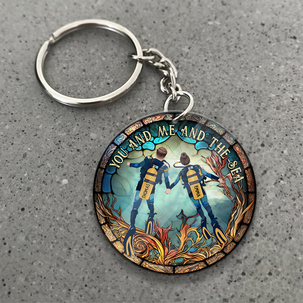 You & Me And The Sea - Personalized Scuba Diving Keychain