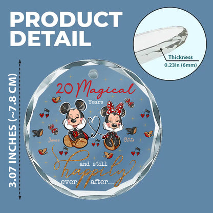 Magical Love - Personalized Mouse Round Shaped Glass Ornament