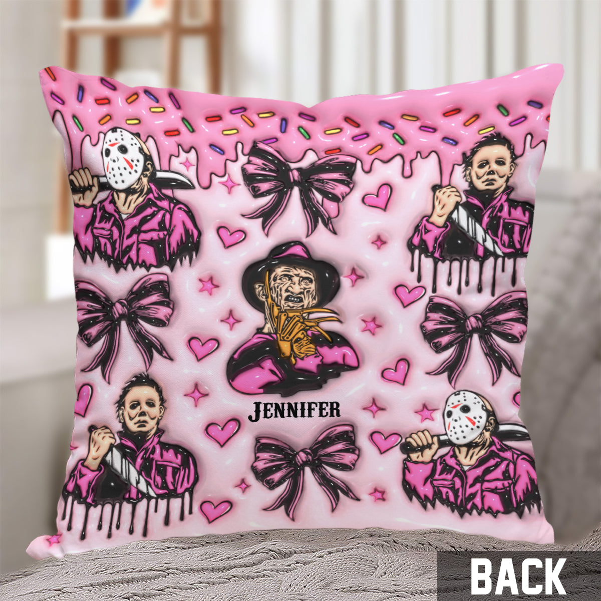 Horror Movie Fan - Personalized Throw Pillow