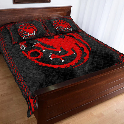 Team Black - Personalized Thrones Game Quilt Set