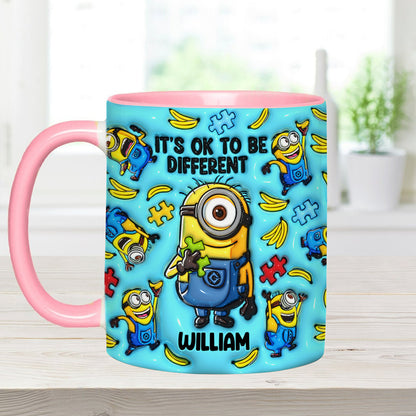 It's Ok To Be Different - Personalized Autism Awareness Accent Mug