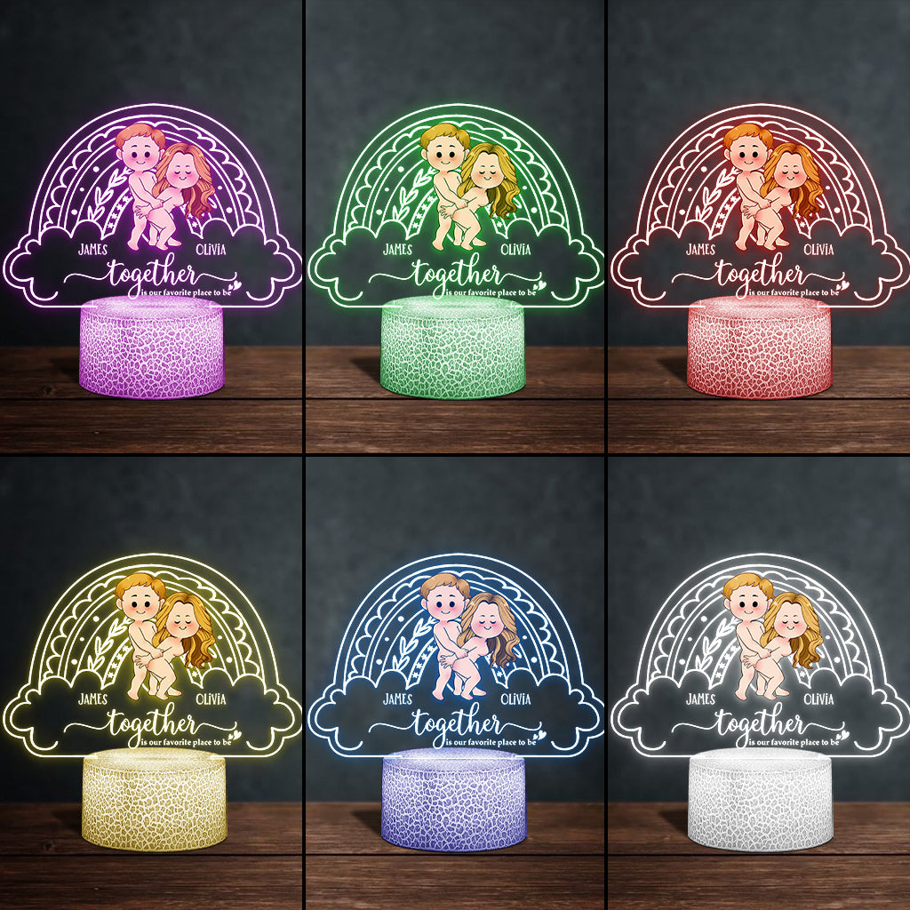 I Love You - Personalized Couple Shaped Plaque Light Base