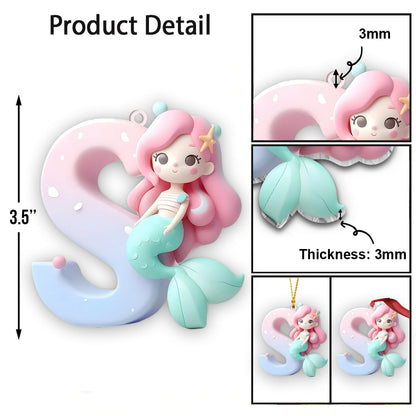 Little Mermaid Letter - Personalized Kid Ornament