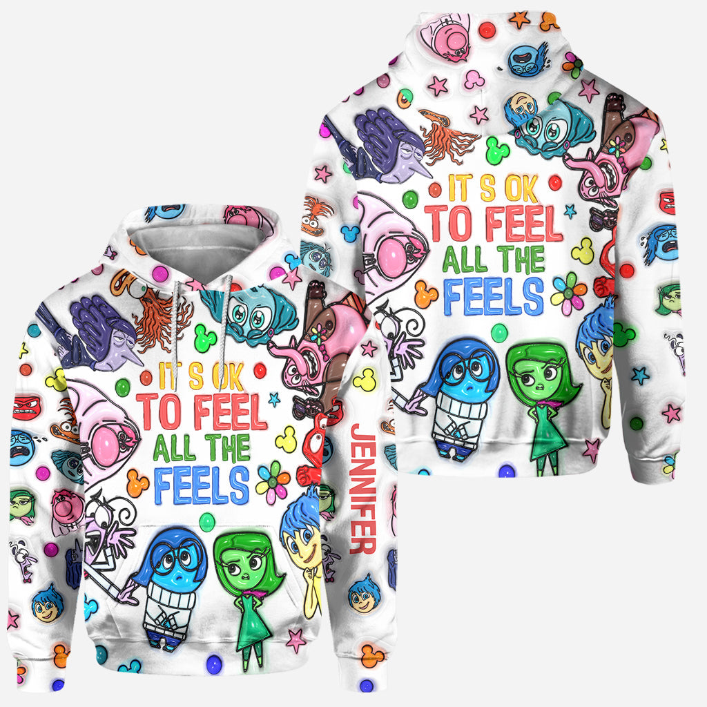 It's Ok To Feel All The Feels - Personalized Mouse Hoodie and Leggings
