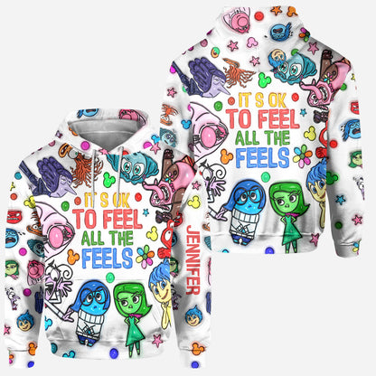 It's Ok To Feel All The Feels - Personalized Mouse Hoodie and Leggings