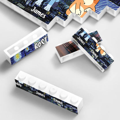 Best Dad Ever - Personalized Father One-sided Horizontal Rectangle Building Brick Blocks