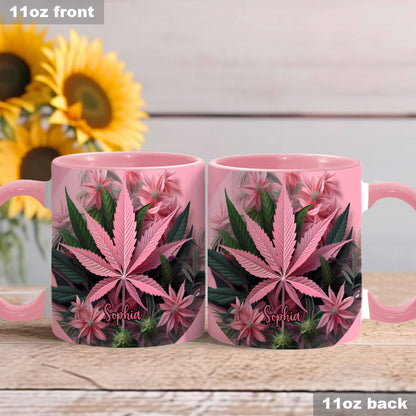 Pink Stoner Chick - Personalized Weed Accent Mug