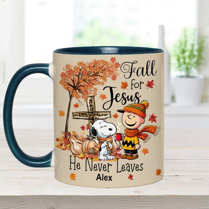 Fall For Jesus - Personalized Accent Mug