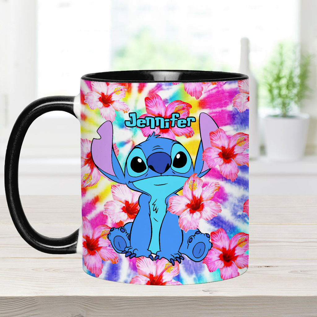 Tie Dye Ohana - Personalized Ohana Accent Mug