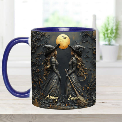 Witches By Nature Bitches By Choice - Personalized Bestie Accent Mug