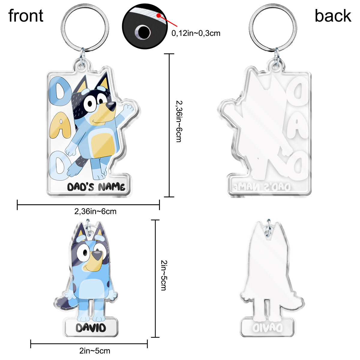 Best Dad Ever - Personalized Keychain with Charms