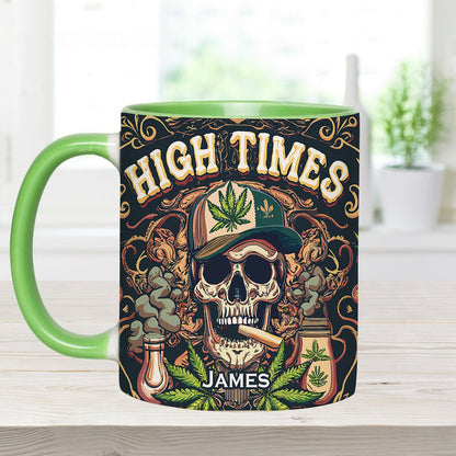 Skull High Times 420 - Personalized Weed Accent Mug