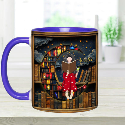 Just A Girl Who Loves Books - Personalized Book Accent Mug