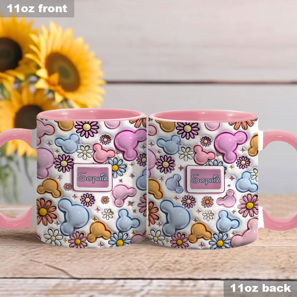 Foral Sping Disney - Personalized Mouse Accent Mug