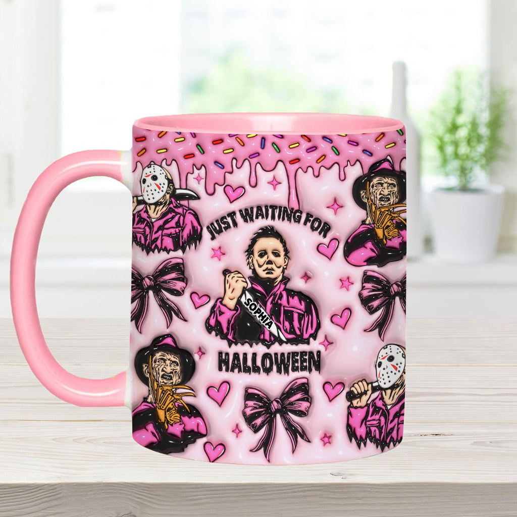 Just Waiting For The Halloween - Personalized Accent Mug