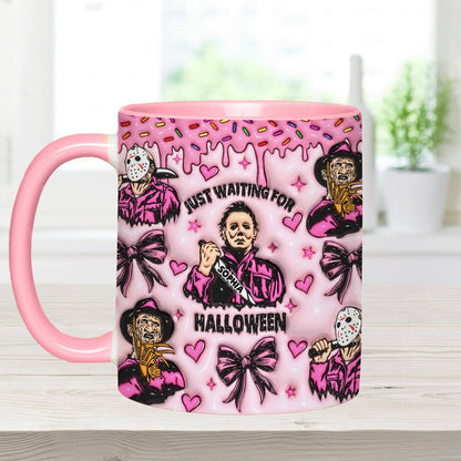 Just Waiting For The Halloween - Personalized Accent Mug