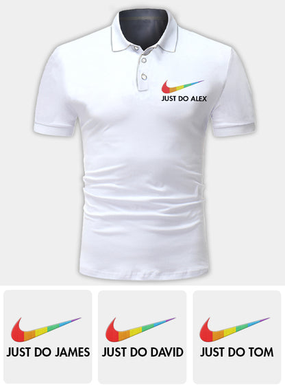 Just Love Rainbow Pride - Personalized LGBT Support Polo Shirt