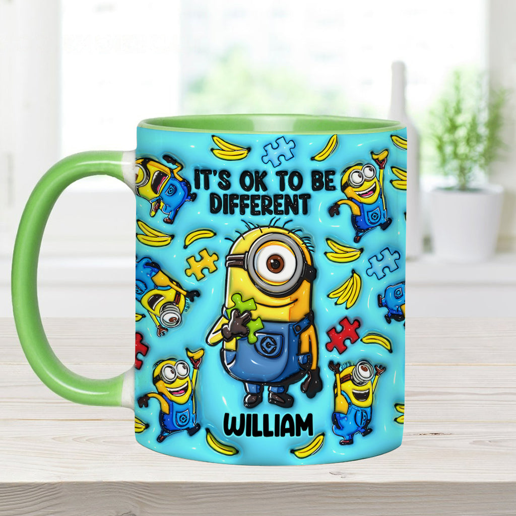 It's Ok To Be Different - Personalized Autism Awareness Accent Mug