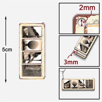 Vintage Golf Custom Name - Personalized Golf Keychain