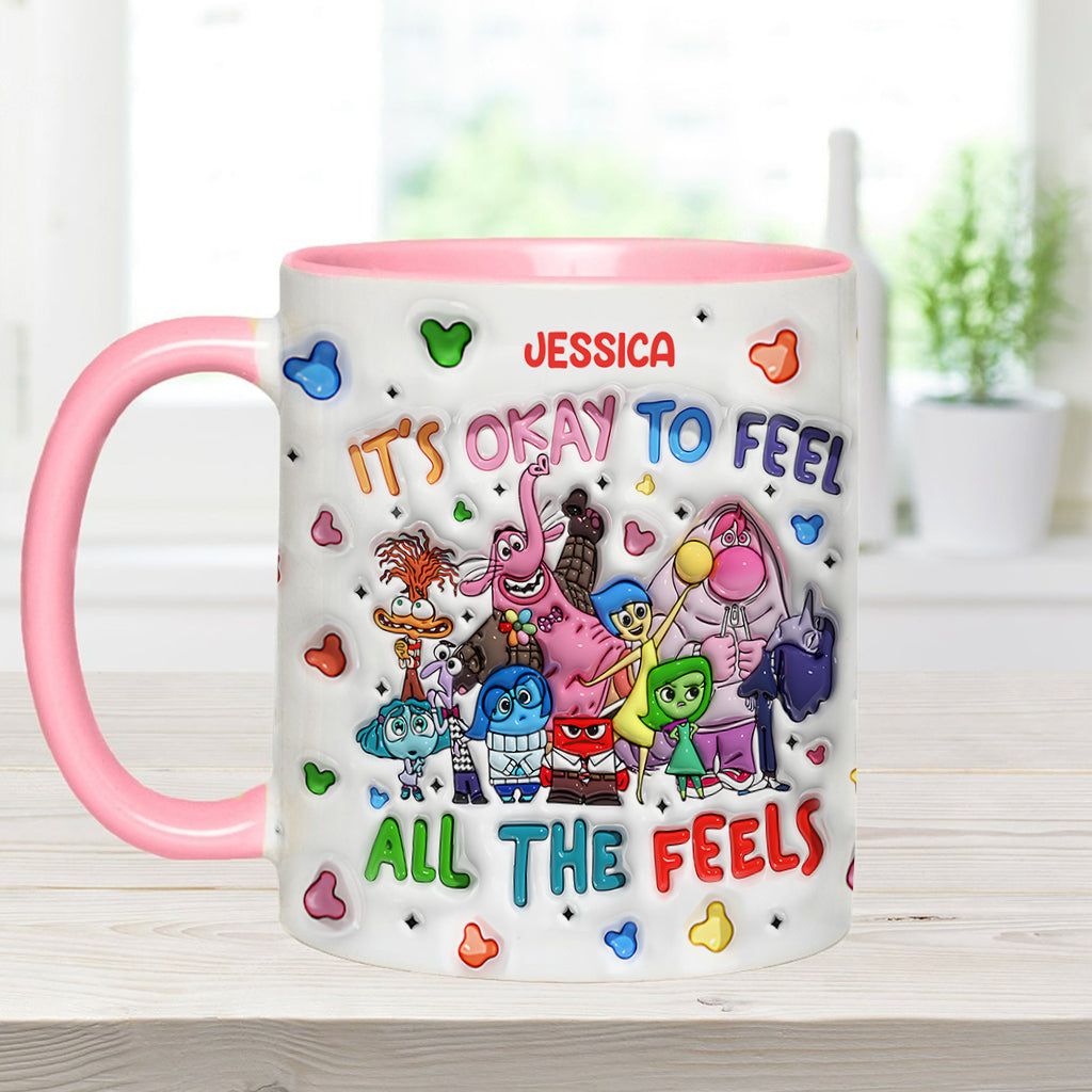It's Ok To Feel All The Feels - Personalized Accent Mug