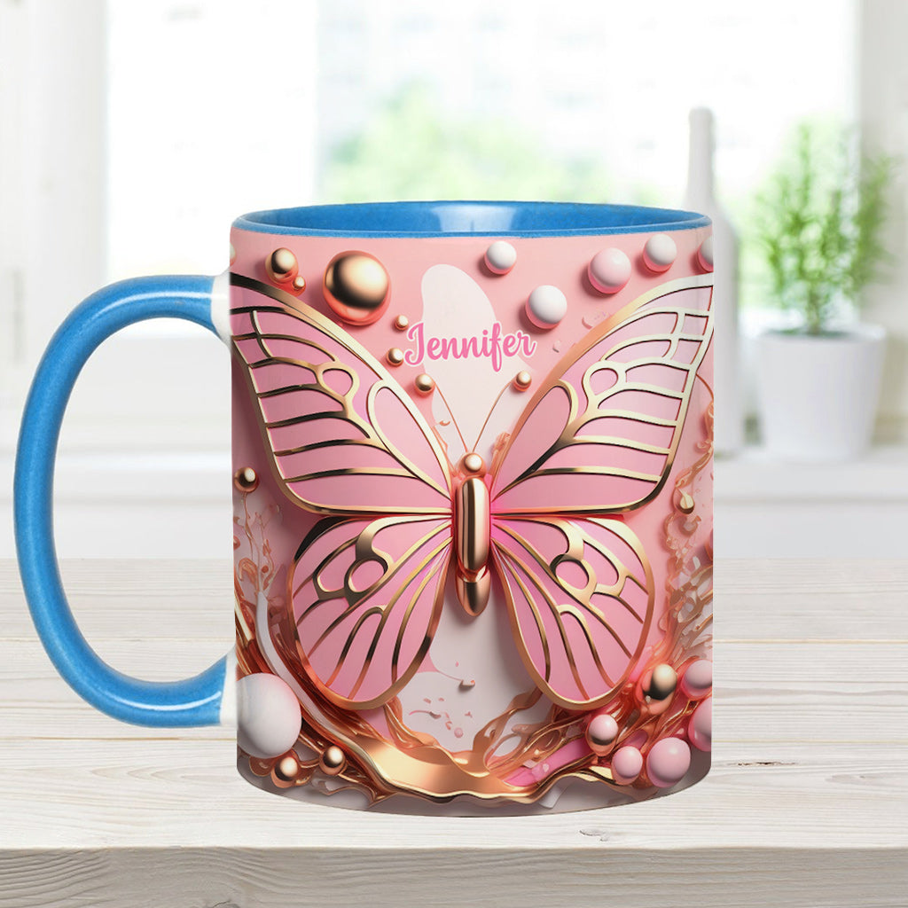 Love Butterfly - Personalized Butterfly Accent Mug