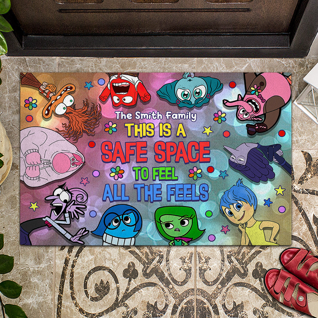 This Is A Safe Space To Feel All The Feels - Personalized Doormat